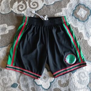 Mitchell Ness Hardwood Classic Golden State Christmas shorts large